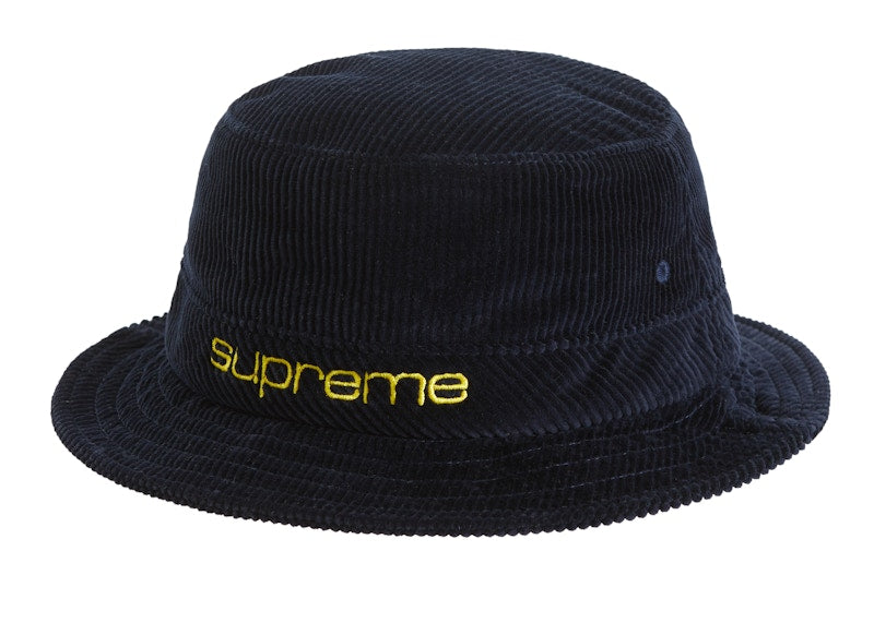Supreme Compact Logo Corduroy Crusher Navy