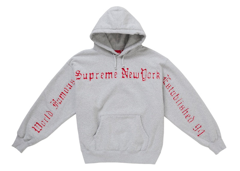 Supreme Contrast Cutout Hooded Sweatshirt Grey