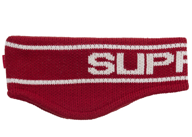 Supreme Contrast Logo Headband Red