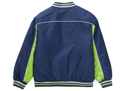 Supreme Contrast Script Varsity Jacket Navy