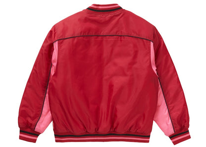 Supreme Contrast Script Varsity Jacket Red