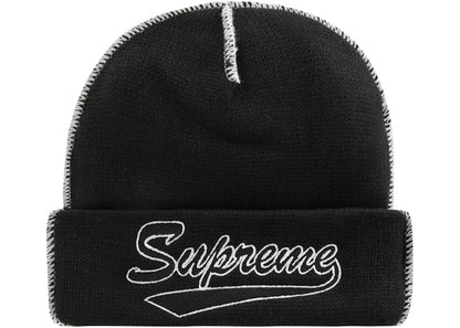 Supreme Contrast Stitch Beanie (FW22) Black