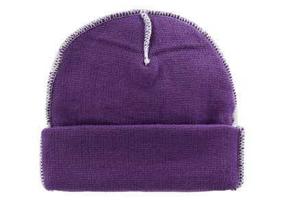 Supreme Contrast Stitch Beanie (FW22) Purple