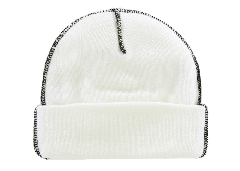 Supreme Contrast Stitch Beanie (FW22) White