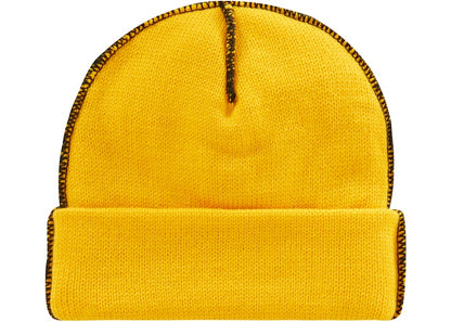 Supreme Contrast Stitch Beanie (FW22) Yellow