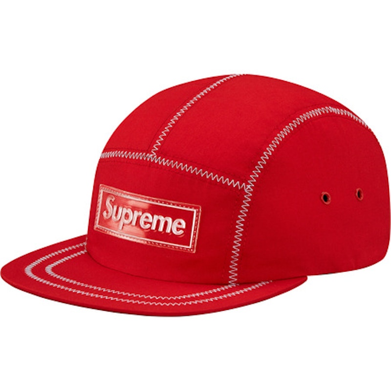 Supreme Contrast Stitch Camp Cap Red