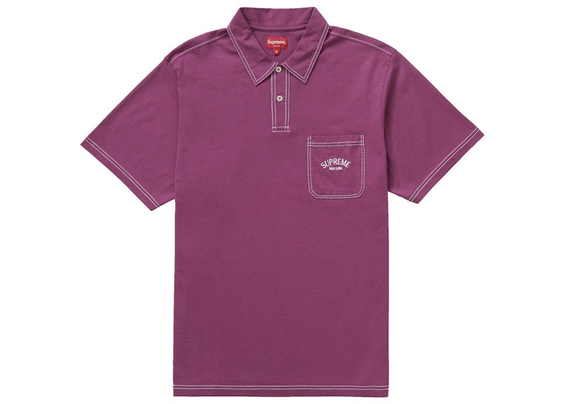 Supreme Contrast Stitch Polo Purple
