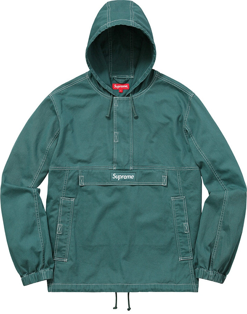 Supreme Contrast Stitch Twill Pullover Teal