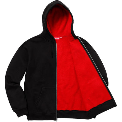 Supreme Contrast Zip Up Hooded Sweatshirt Black