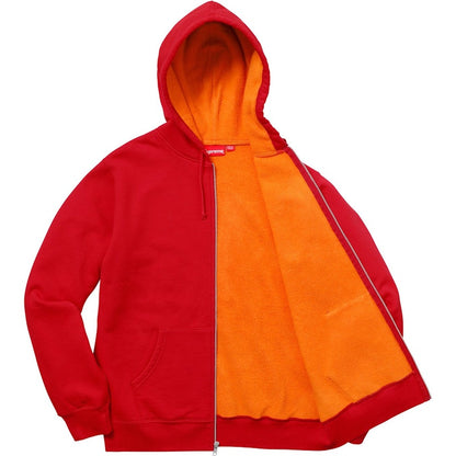 Supreme Contrast Zip Up Hooded Sweatshirt Red