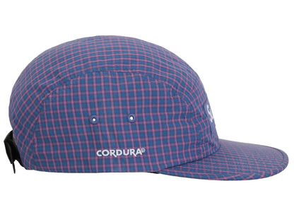 Supreme Cordura Plaid Camp Cap Blue