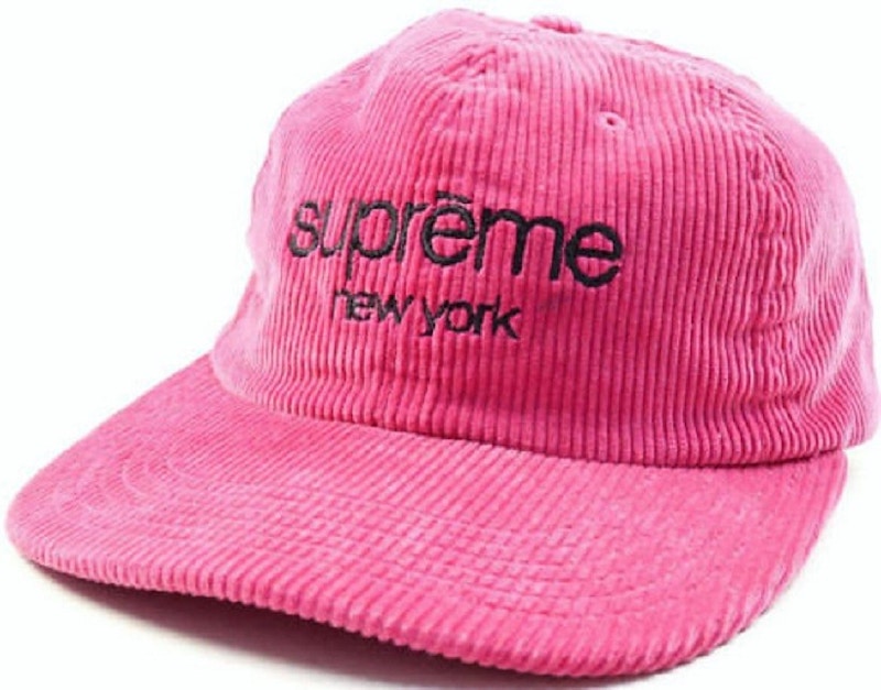 Supreme Corduroy Classic Logo Camp Cap Pink