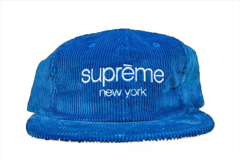 Supreme Corduroy Classic Logo Camp Cap Royal