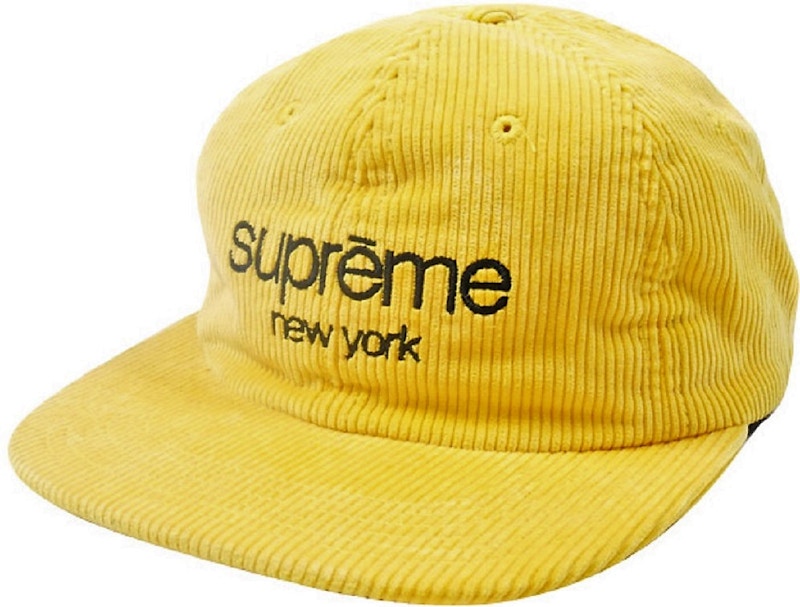 Supreme Corduroy Classic Logo Camp Cap Yellow