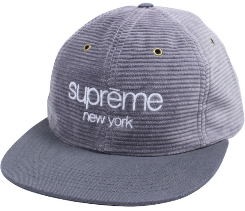 Supreme Corduroy Classic Logo Cap Grey