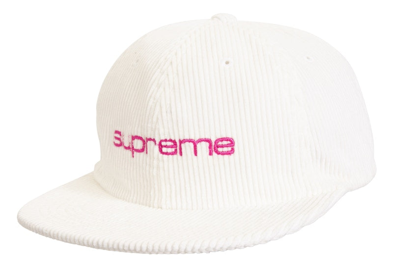 Supreme Corduroy Compact Logo 6 panel White