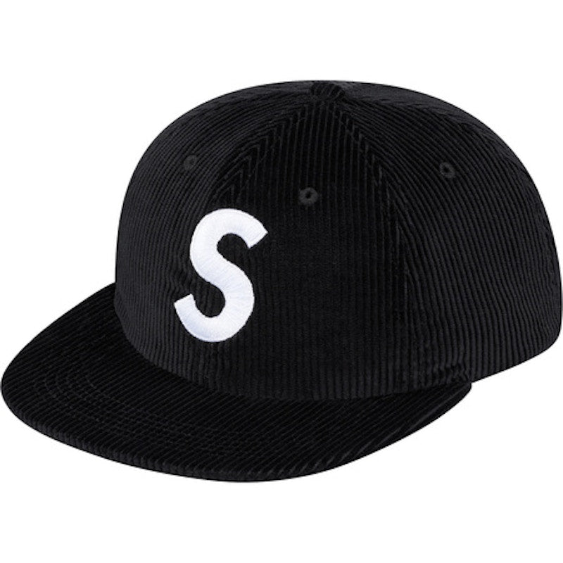 Supreme Corduroy S Logo 6 Panel Black