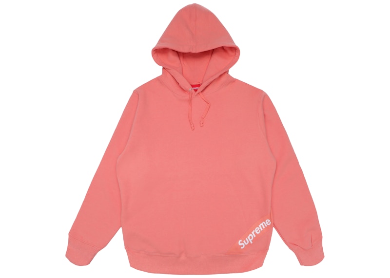 Supreme Corner Label Hooded Sweatshirt Coral