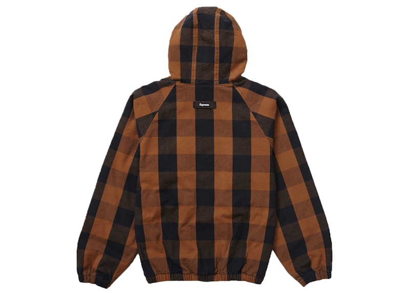 Supreme Cotton Hooded Jacket Brown Plaid
