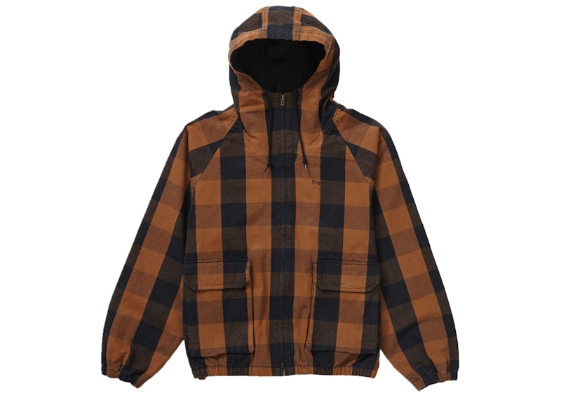 Supreme Cotton Hooded Jacket Brown Plaid