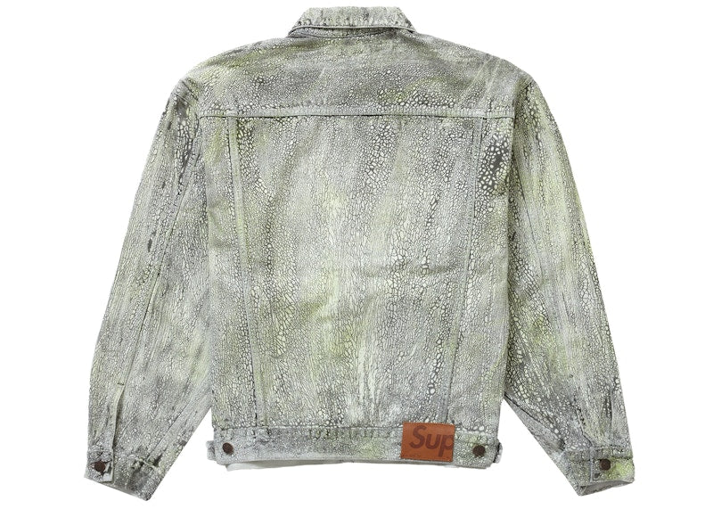 Supreme Crackle Denim Trucker Jacket Multicolor