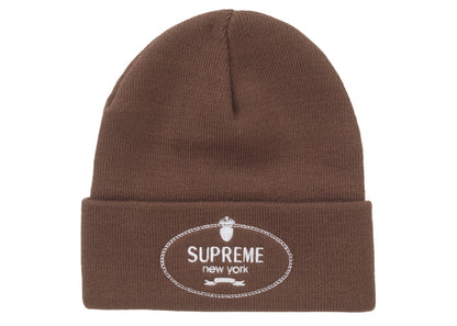 Supreme Crest Beanie Brown