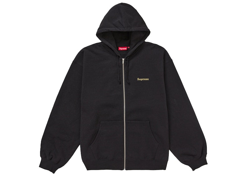 Supreme Crest Zip Up Hooded Sweatshirt Black