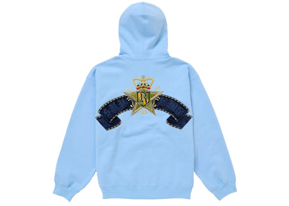 Supreme Crest Zip Up Hooded Sweatshirt Light Blue