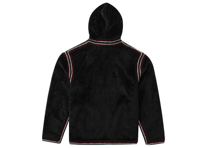 Supreme Crochet Edge Hooded Zip Up Top Black