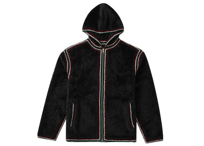 Supreme Crochet Edge Hooded Zip Up Top Black