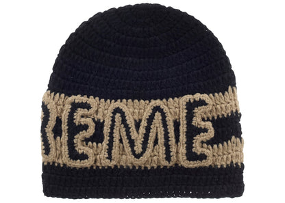 Supreme Crochet Logo Beanie Black