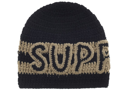 Supreme Crochet Logo Beanie Black