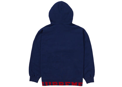 Supreme Cropped Logos Hooded Sweatshirt Dark Blue