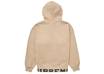 Supreme Cropped Logos Hooded Sweatshirt Tan