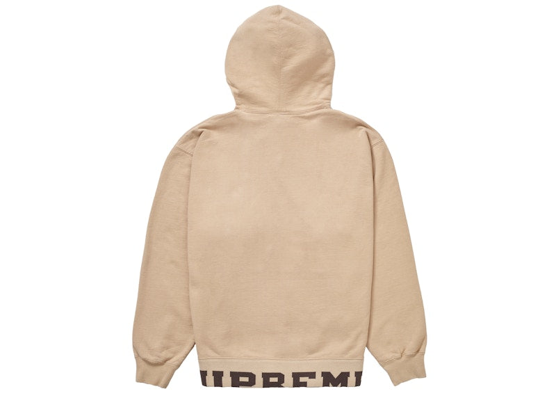 Supreme Cropped Logos Hooded Sweatshirt Tan