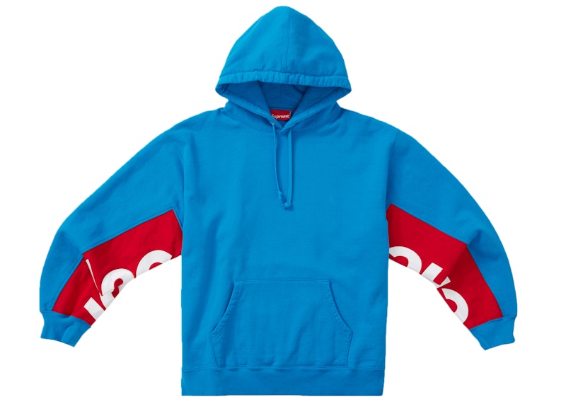 Supreme Cropped Panels Hooded Sweatshirt Bright Blue