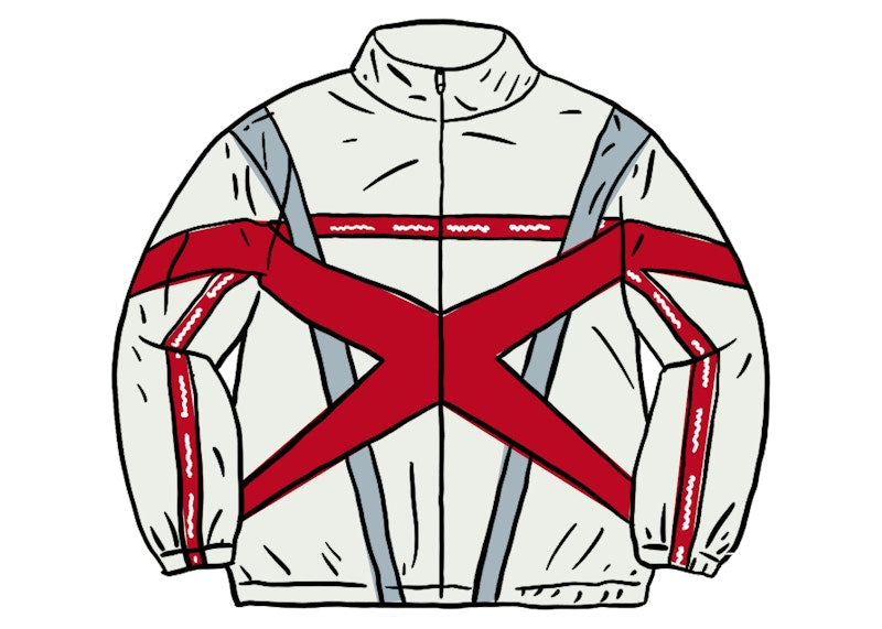 Supreme Cross Paneled Track Jacket White