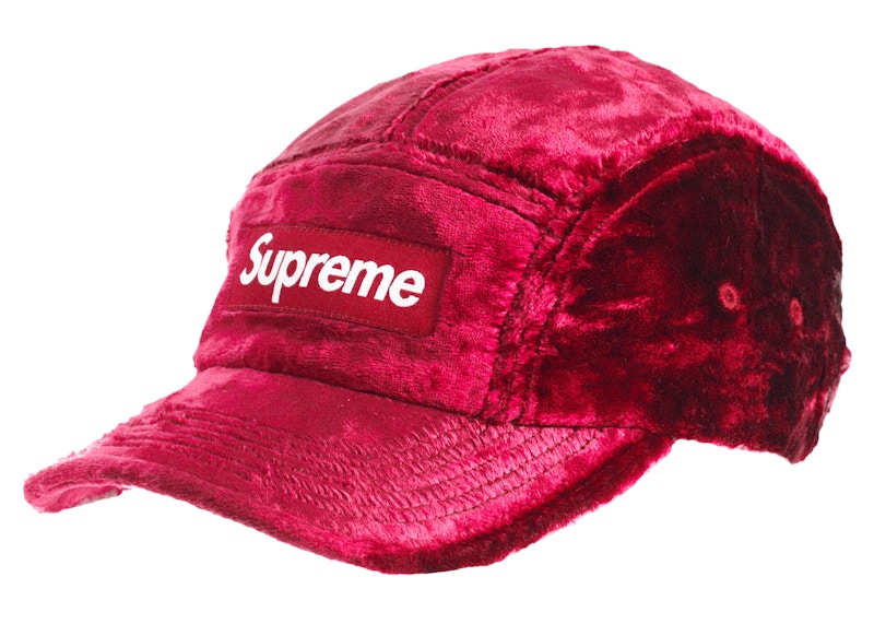 Supreme Crushed Velvet Camp Cap Pink
