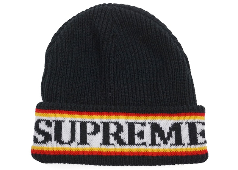 Supreme Cuff Logo Beanie Black