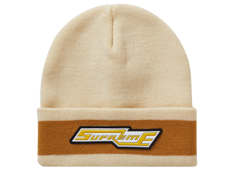 Supreme Cuff Stripe Beanie Natural