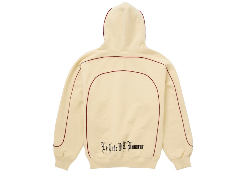 Supreme Curve Piping Hooded Sweatshirt Natural
