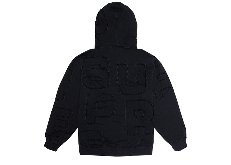 Supreme Cutout Letters Hooded Sweatshirt Black