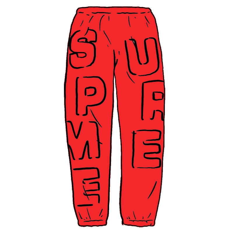 Supreme Cutout Letters Sweatpant Red