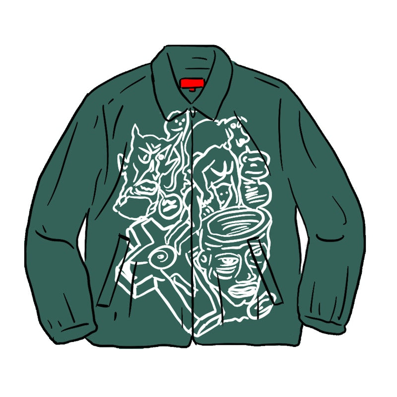 Supreme Daniel Johnston Embroidered Work Jacket Work Green