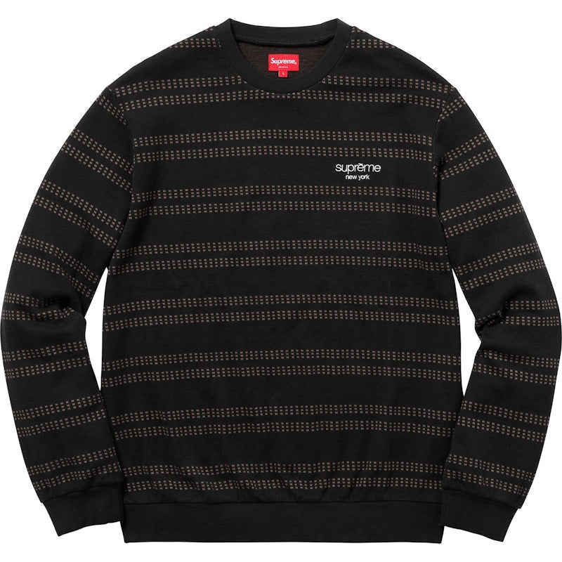 Supreme Dash Stripe Crewneck Black
