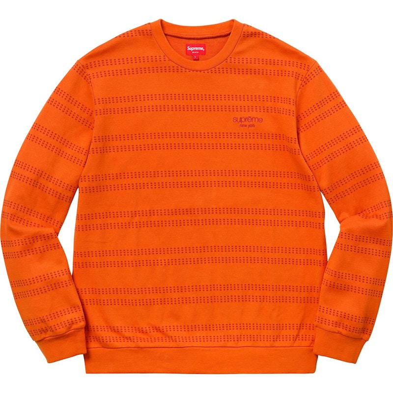 Supreme Dash Stripe Crewneck Orange