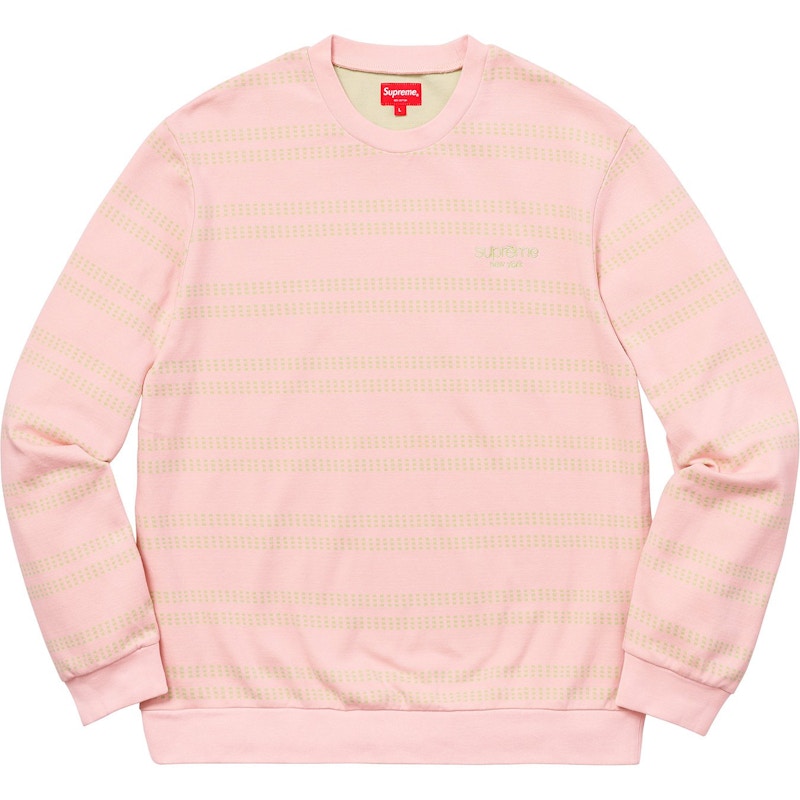 Supreme Dash Stripe Crewneck Pink