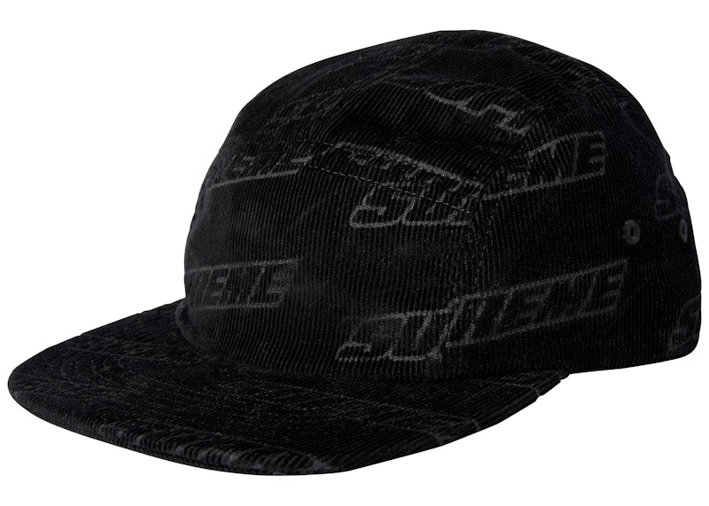 Supreme Debossed Corduroy Camp Cap Black