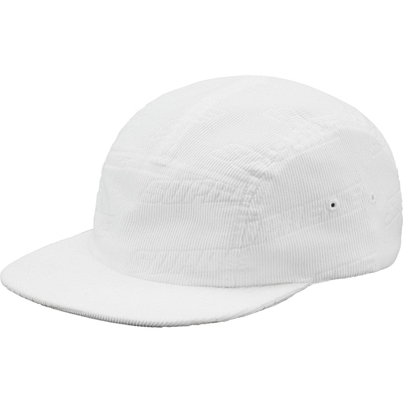 Supreme Debossed Corduroy Camp Cap White