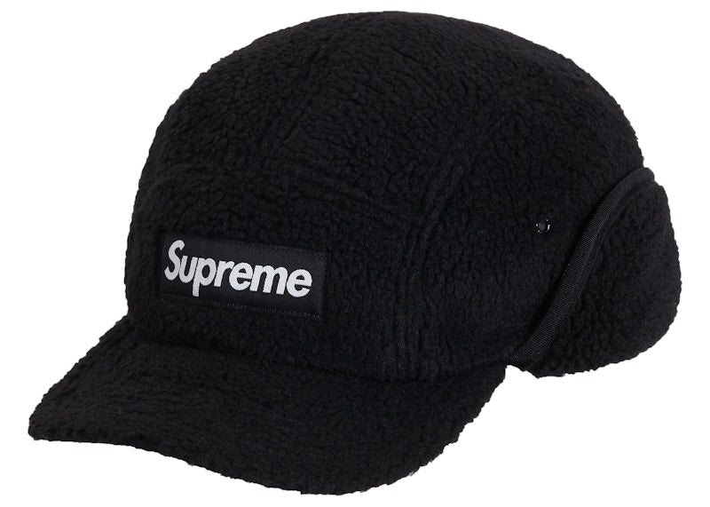 Supreme Deep Pile Earflap Camp Cap Black